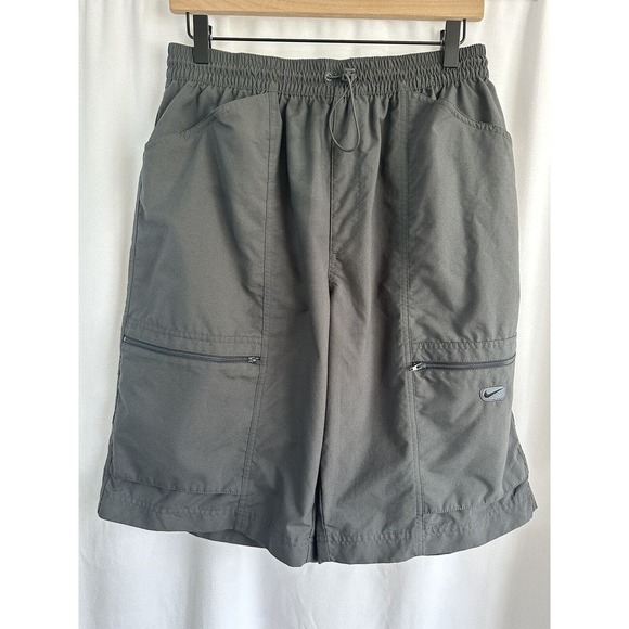 Y2K Nike Gray Cargo Zip Baggy Athletic Shorts Large - Picture 1 of 8